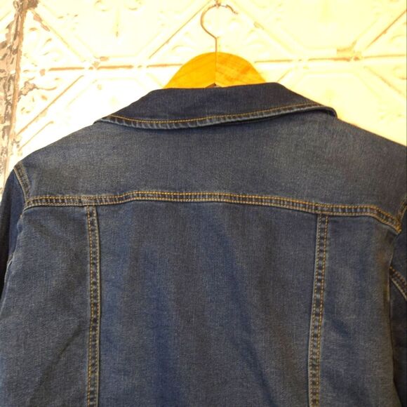 Nanette Lepore Embroidered Floral Denim Jacket Size M Cottage Costal Coquette - Picture 9 of 13